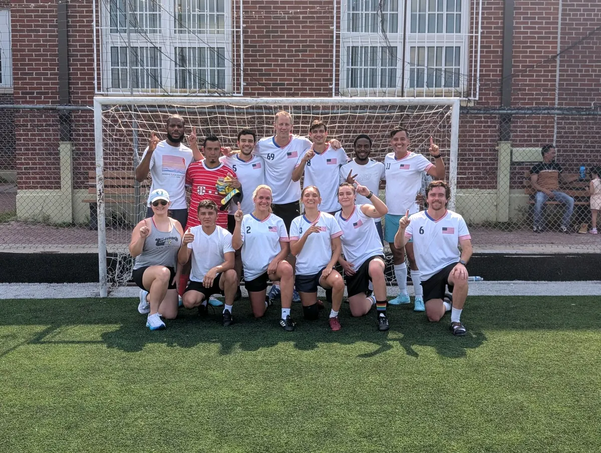 My Sunday league soccer team after winning a championship